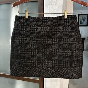 Willi Smith Wool Blend Tweed Mini Skirt - Black/Gray Size 2